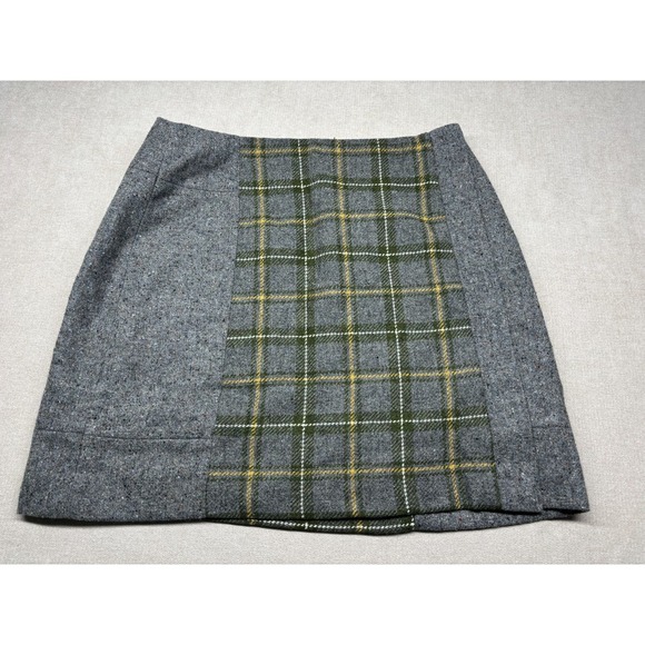 Banana Republic Dresses & Skirts - Banana Republic Skirt Gray Plaid 4 Wool Blend A Line Mini New Academia